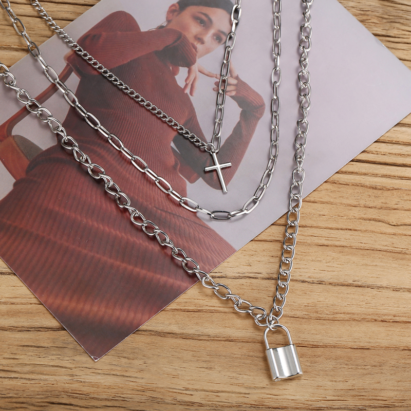 vòng cổ Mạ Bạc Nhiều Lớp Mặt Hình Trái Tim Phong Cách Hàn Quốc Cho Nữ