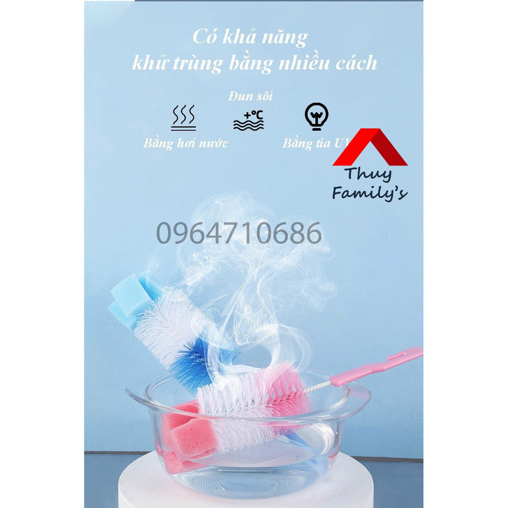 BỘ CỌ RỬA BÌNH SỮA- NÚM TI 2 CHI TIẾT SIÊU TIỆN LỢI.