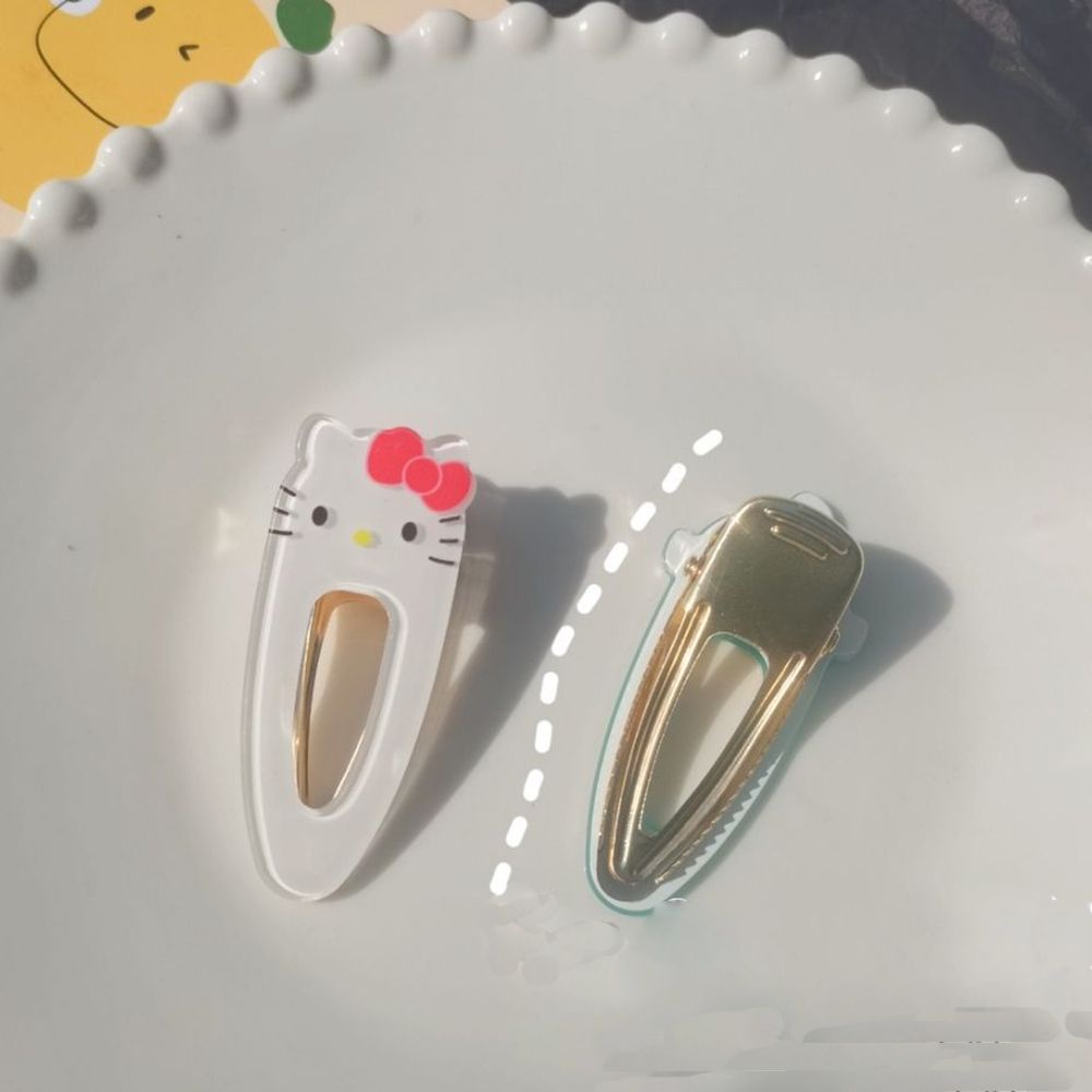 Kẹp tóc acrylic thiết kế hoạt hình phong cách Hàn Quốc cổ điển xinh xắn dành cho nữ