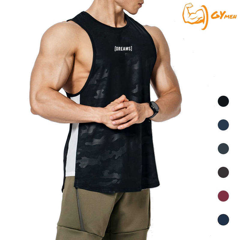 [GYMen]  Áo Ba Lỗ Chơi Bóng Rổ Thoáng Khí Nhanh Khô Phối Màu Sắc Rằn Ri Thời Trang Mùa Hè Cho Nam