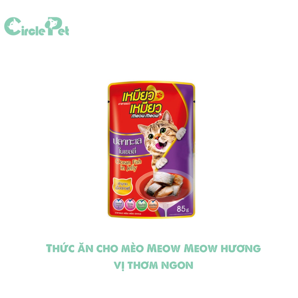Thức Ăn Cho Mèo Meow Meow Kích Thích Vị Giác Hương Vị Thơm Ngon Gói 85g - Circle Pet