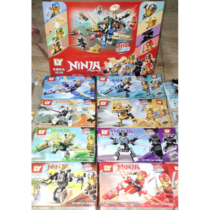 Sét 8 hộp Lắp ráp LegoNinja Phụng Hoàng 3 đầu 68108 có trên 320 chi tiết bằng nhựa rất đẹp