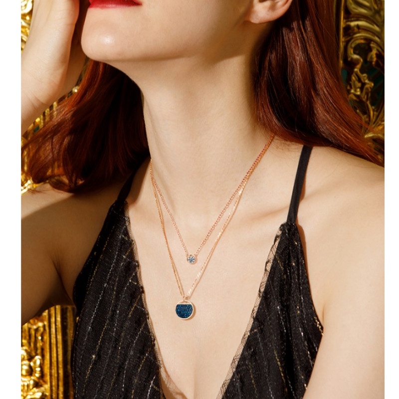 Dây Chuyền Nữ 2 Tầng Titan Ko Đen TT 2564