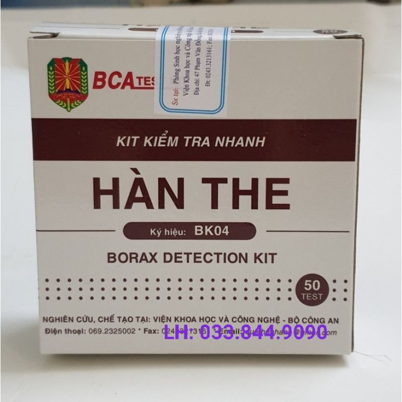 Kit kiểm tra nhanh Hàn The trong thực phẩm