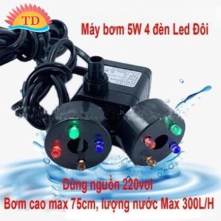 Máy bơm 5W có 2 vòng tròn 4 led - Máy Bơm Nước Chìm cho Hồ Cá, Hòn Non, Bộ Thác Nước - 5W 8 LED