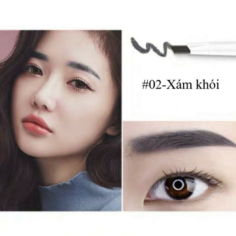 Bút chì kẻ mày Lameila Eyebrow Pencil 801,chì kẻ mày không thấm nước lâu trôi,thiết kế 2 đầu tiện lợi,đầu kẻ sắc nét