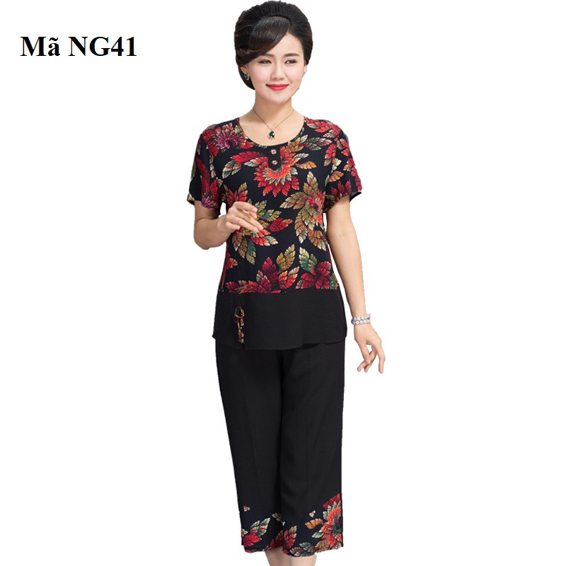 HOT Bộ đồ mặc nhà cho người trung niên, người lớn tuổi quà tặng cho mẹ yêu