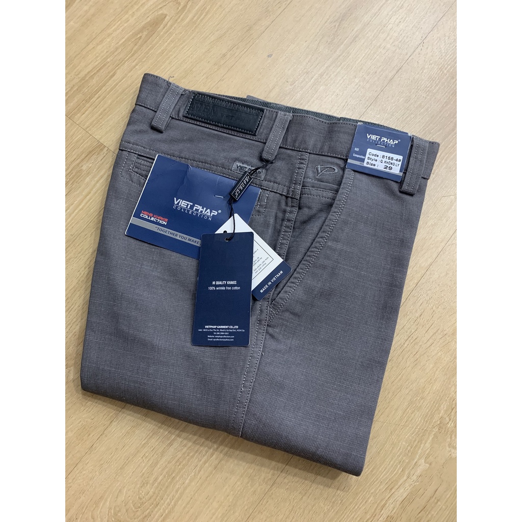 Quần kaki nam Việt Pháp không ly size 29