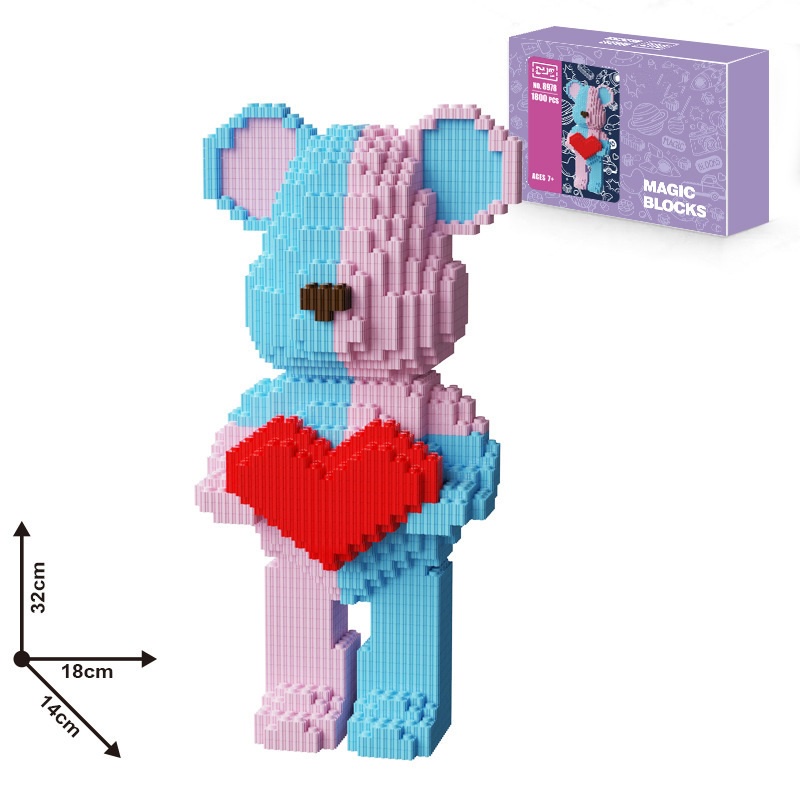 Lego Bearbrick, Đồ Chơi Lắp Ráp Gấu Bearbrick Cỡ Lớn 36cm annhienstore
