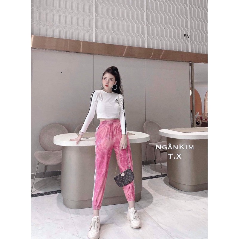 Set áo crt + quần bom loang