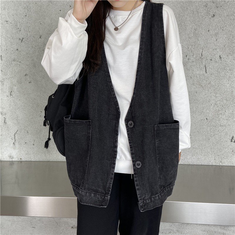 Áo gile jean, Áo denim nữ xuân hè năng động