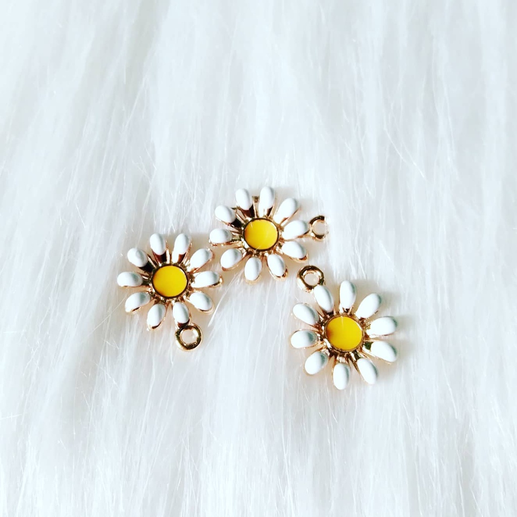Charm kim loại hình hoa anh đào, hoa cúc (nhiều mẫu)/ /Charm kim loại tráng men/ Mặt dây chuyền hình hoa nhiều mẫu
