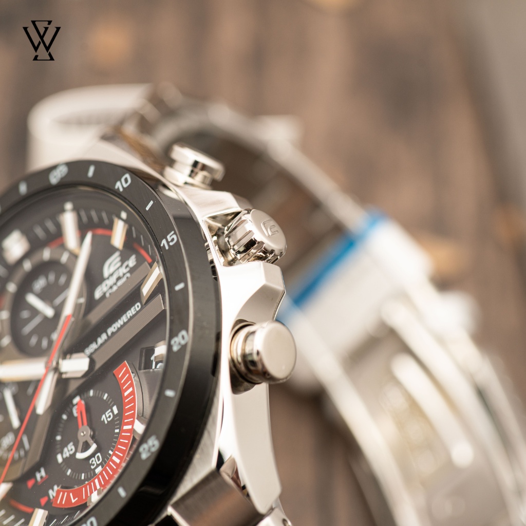 Đồng Hồ Năng Lượng Mặt Trời Nam Casio Edifice WATCHSTORE EQS-920DB-1AVUDF, Kính Khoáng 47.5mm, Dây Kim Loại, Vỏ Thép
