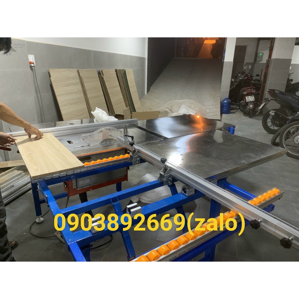 Máy cưa bàn trượt mini nâng điện loại tốt