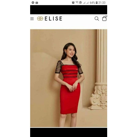 đầm elise đỏ size s