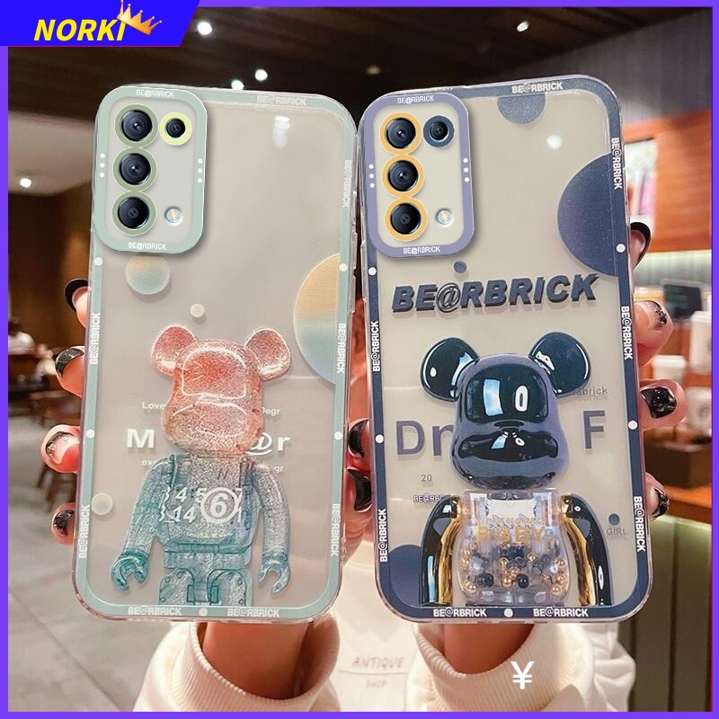 Ốp Điện Thoại Silicon Bảo Vệ Camera In Hình Gấu Dễ Thương Cho OPPO Reno 7 7SE 7Pro 7Z 6 6Z 6Pro 5 5Pro 5F 4 4F 2 2F 2Z