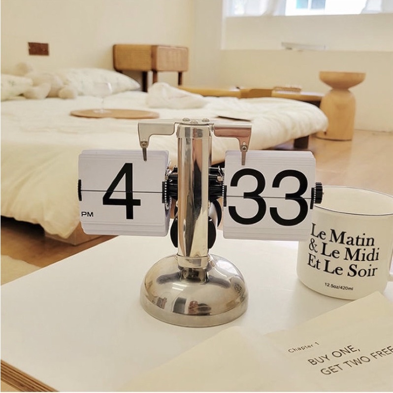 Đồng hồ lật trang tự động decor bàn làm việc, bàn học - hàng order