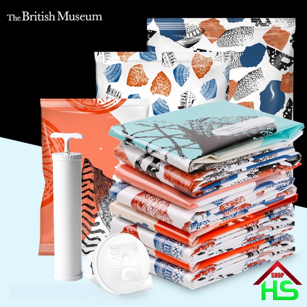 Túi hút chân không quần áo, chăn màn The British Museum - Dr.Storage bảo quản quần áo chăn màn tránh ẩm mốc