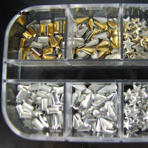 Bộ 300 cái đinh tán trang trí móng tay màu vàng/bạc sang trọng DIY cho nữ