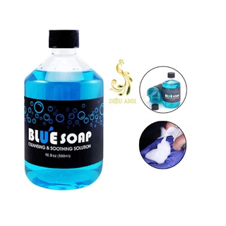 Bluesoap 500ml dung dịch tạo bọt lau mực xăm, nước rửa hình xăm Bluesoap