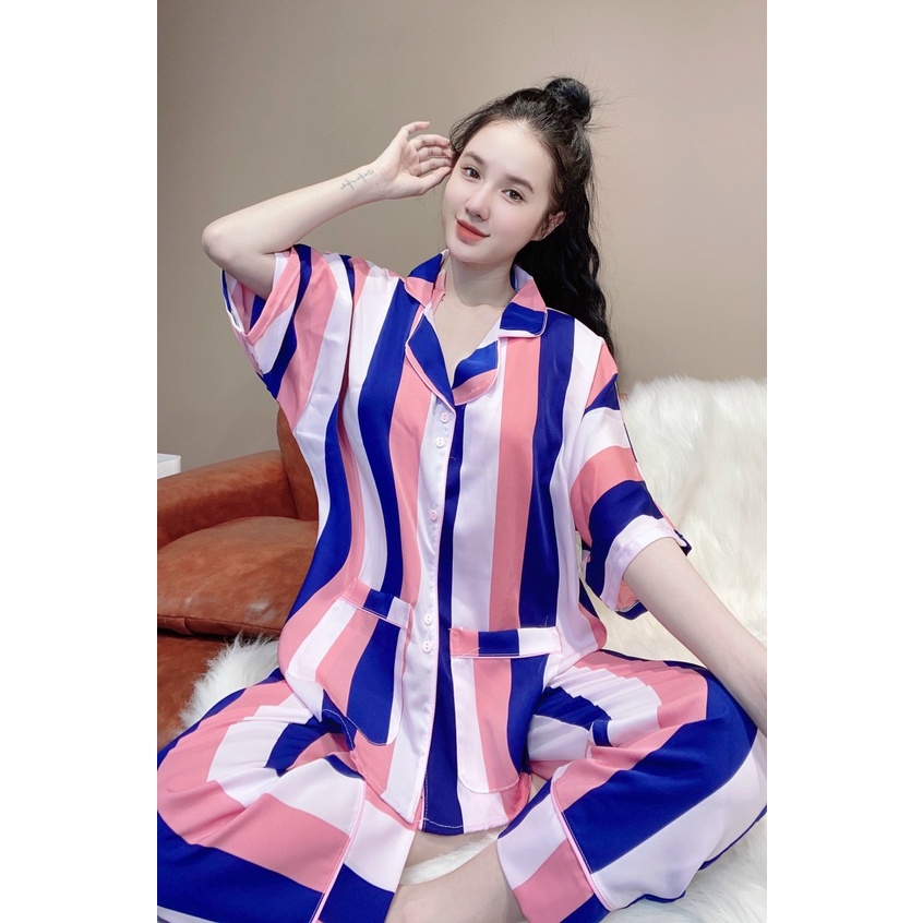 Bộ lụa phối Latin, satin cao cấp có túi quần