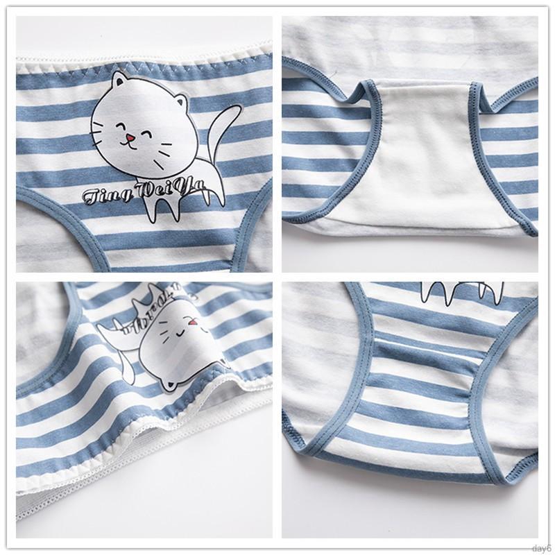 Quần lót cotton hình hoạt hình phong cách Hàn Quốc