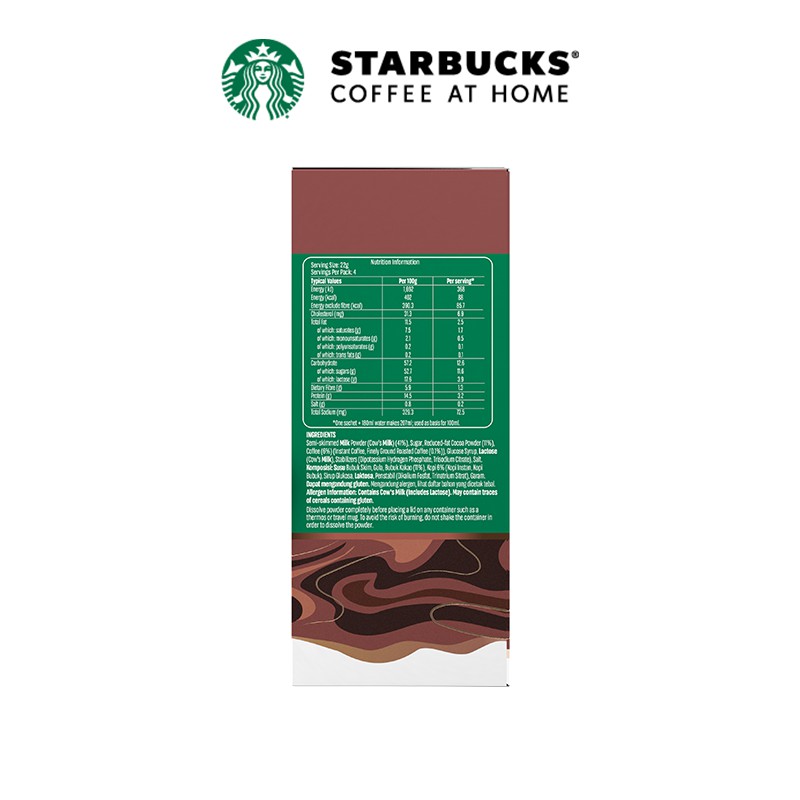 Cà phê hòa tan cao cấp Starbucks Mocha (Hộp 4 gói x 22g)