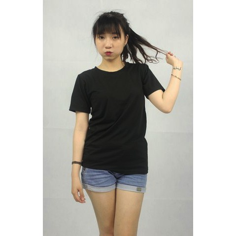 Áo Thun Trơn Màu Đen Tay Ngắn Nam Nử Cao Cấp | BigBuy360 - bigbuy360.vn