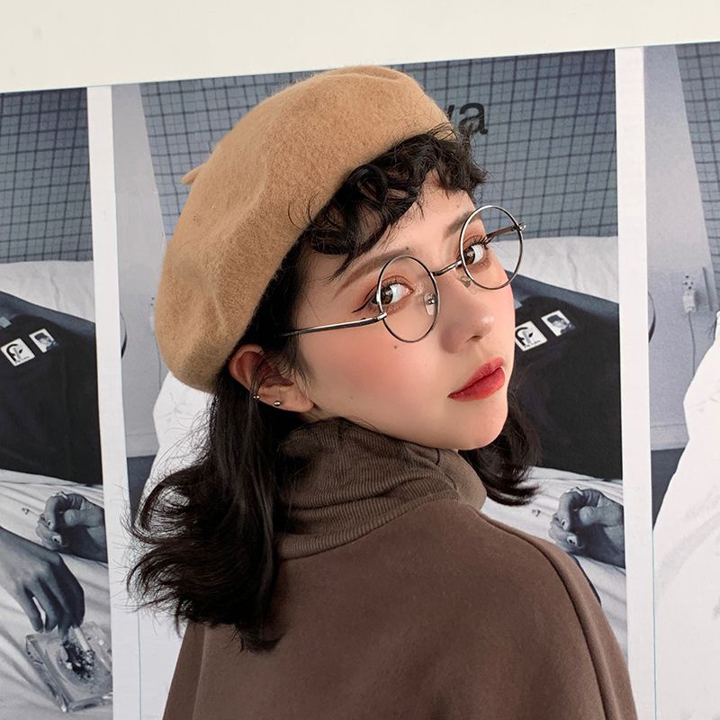 Mũ Beret Len Dệt Kim Phong Cách Nhật Bản Thời Trang Thu Đông Dành Cho Nữ