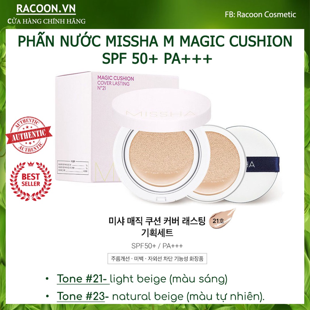 Phấn nước Missha M Magic Cushion Cover Lasting SPF50+ PA+++