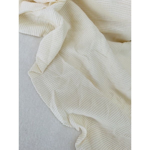 1,5m vải thun tổ ong màu kem