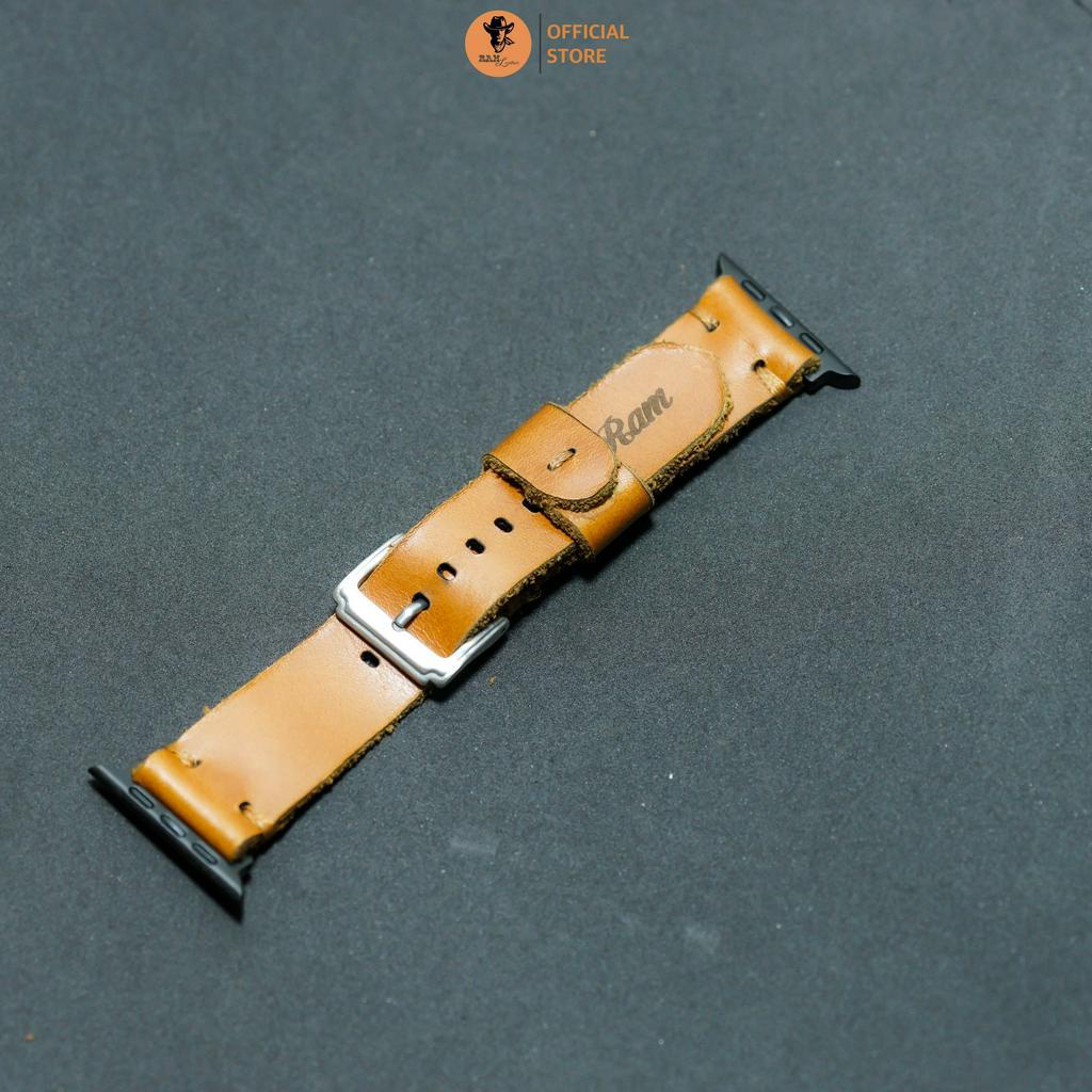 Dây Đồng Hồ AW 2,3,4,5,6,7,8, AW Ultra Da Bò Thanh Lịch - RAM Leather Simple V3 vàng bò