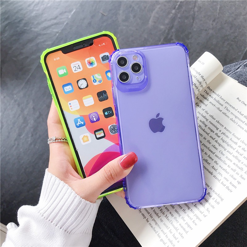 Ốp điện thoại nhựa silicon màu trơn đơn giản cho Iphone 12 Mini 11 11pro Max X Xs Max Xr 7 8 Plus 6s 6 Se | BigBuy360 - bigbuy360.vn