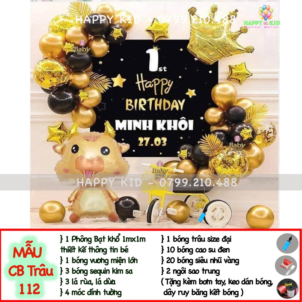 Backdrop phông bạt sinh nhật thôi nôi cho bé thiết kế theo yêu cầu chất liệu bạt hiflex HAPPYKID BACKDROP