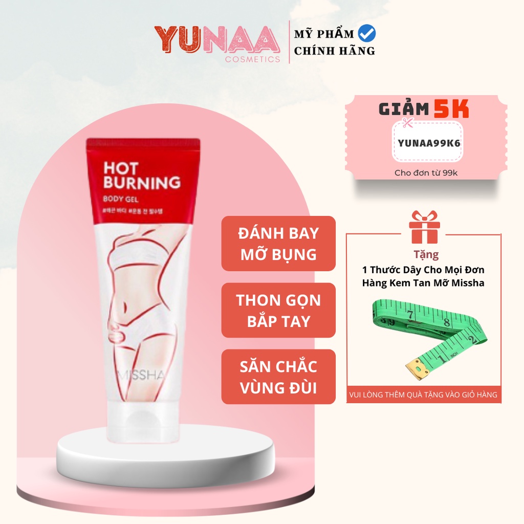 Kem gel Tan Mỡ Bụng Missha Hot Burning Perfect Body Gel 200ml Hàn Quốc