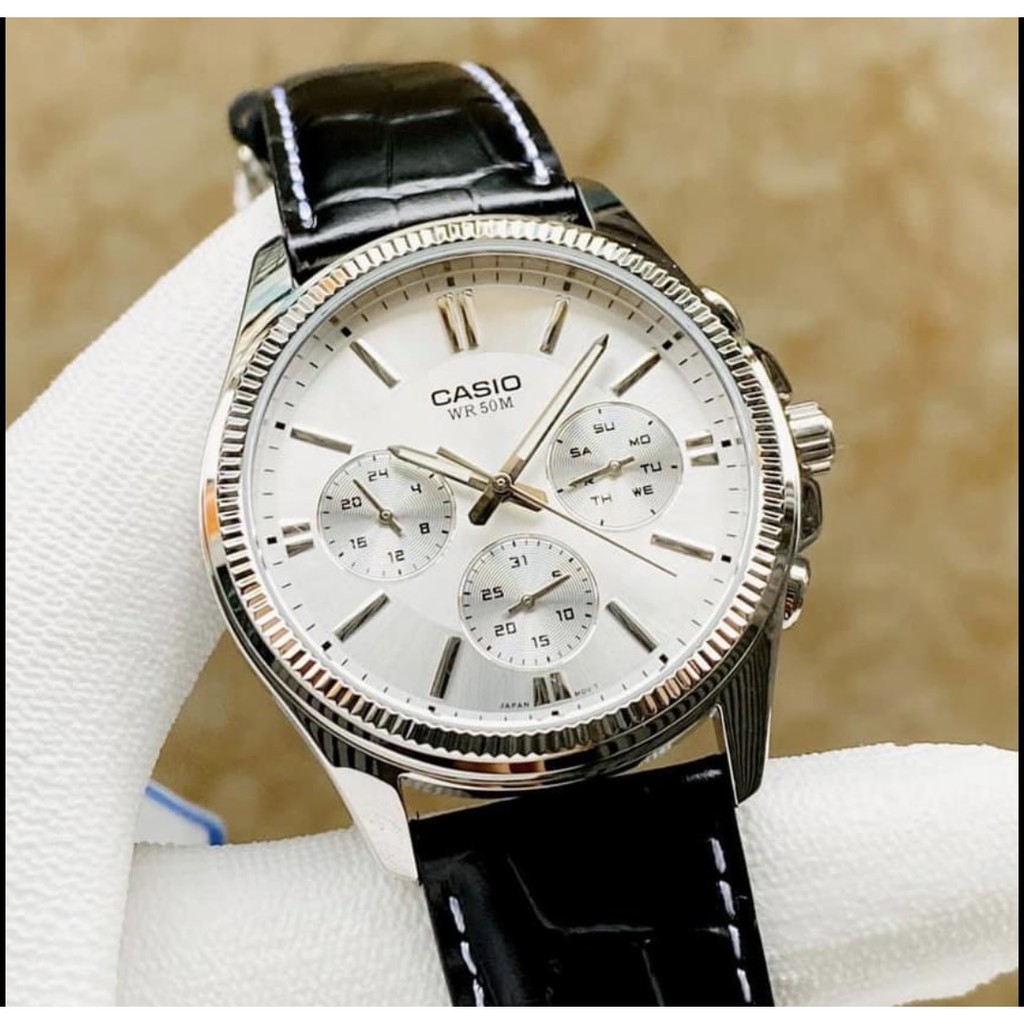 Đồng hồ Casio nam MTP1375 6 kim kiểu dáng thể thao, hiển thị đầy đủ thứ ngày, nam tính cho quý ông lên đồ vest