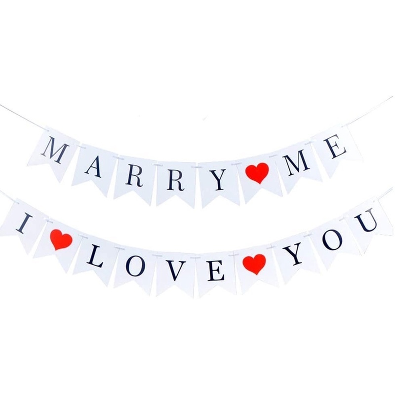 Spot - Cờ I Love You Marry Me Love Dùng Để Trang Trí Tiệc Kỷ Niệm Ngày Lễ Tình Nhân