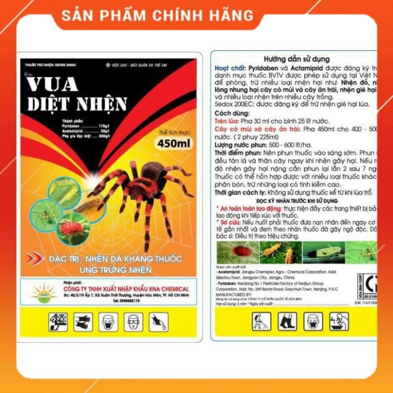 Chính Hãng Vua diệt nhện SEDOX 200EC chai 450ml trừ nhện đỏ nhện lông nhung nhện gié rầy rệp bọ trĩ trên các loại cây