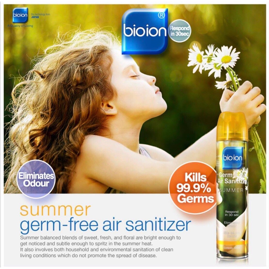 Chai Xịt Bioion Germ-Free Air Sanitizer Làm Sạch Khuẩn Không Khí Hương Sumer 300ml