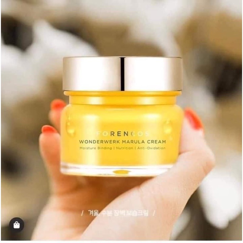 Kem Dưỡng Trắng Da Chuyên Sâu Forencos Wonderwerk Marula Cream ban đêm màu vàng Hàn Quốc 50ml