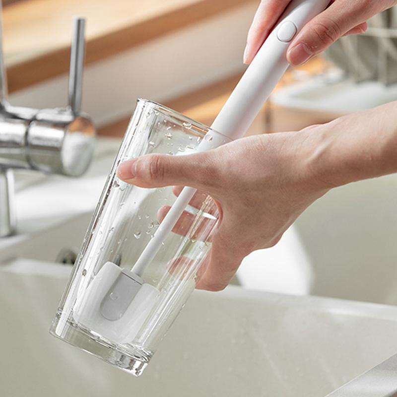Bộ cọ rửa ly cán dài kèm 4 bông mút