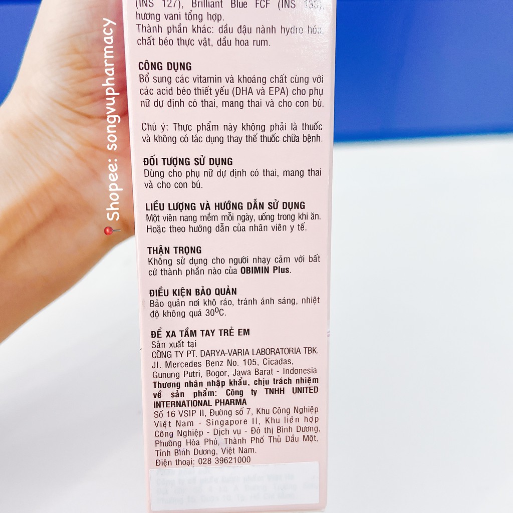 Viên uống Obimin Plus - Bổ sung Vitamin cho bà bầu