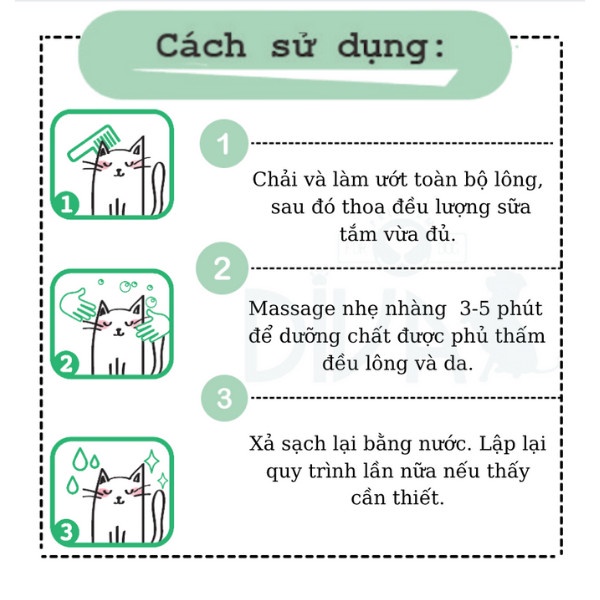 Sữa tắm cho mèo Diva Kitten Shampoo &amp; Conditioner chai 260ml