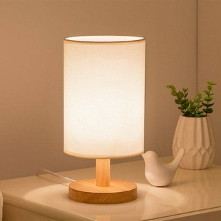 NORDIC Ấm thức ăn Ánh sáng Phòng ngủ Giường Đèn pha Solid Wood Dimmer Đèn ngủ sáng tạo