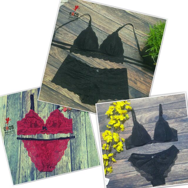 Combo 3 set áo lót bralette đỏ đen