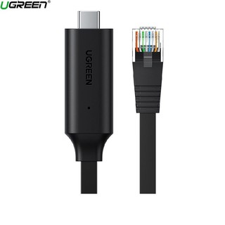 Ugreen 80186 1.5M cáp Console RJ45 ra type C màu đen Usb Debug CM204