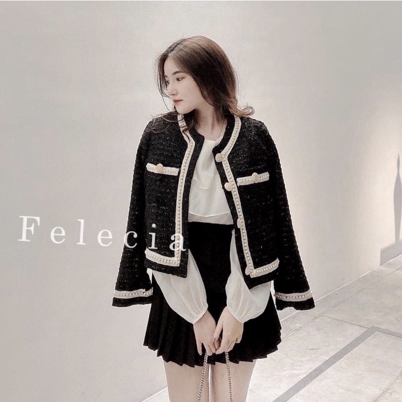 Áo Dạ Tweed Viền Ngọc Thời Trang Hàng Đẹp 2 Lớp⚡️Ảnh Thật | BigBuy360 - bigbuy360.vn