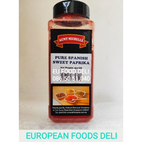 Paprika Pure Spanish Sweet Bột Ớt nhập khẩu từ Mỹ hiệu Aunt Michelle 454GM