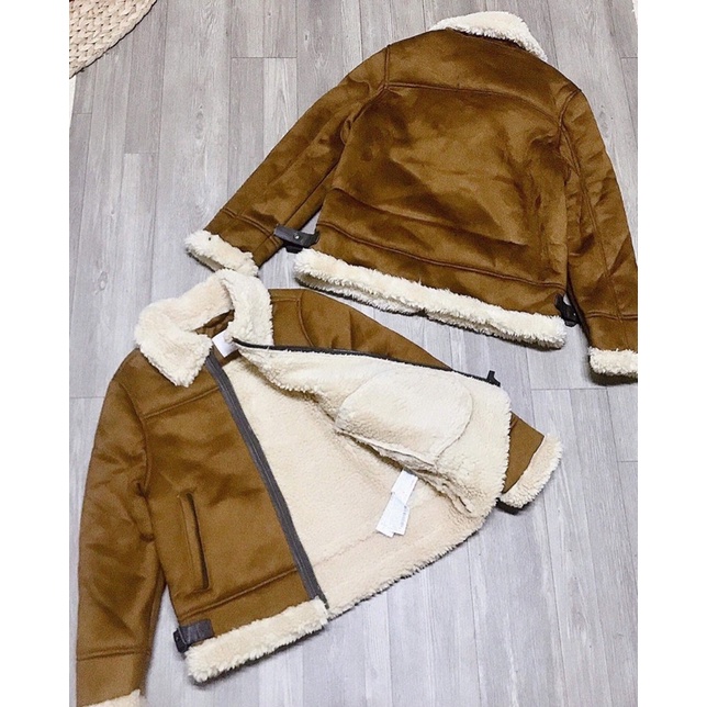 Áo khoác da lộn zara xuất dư