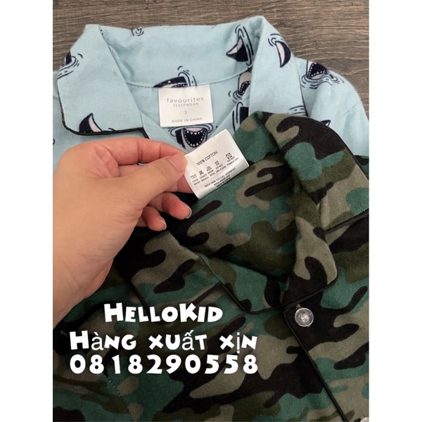 B343 - Bộ PJ cài cúc dài tay nhiều hình CN bé trai